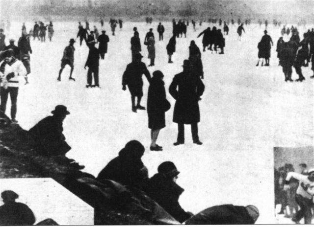People Ice Skating On Ruislip Lido